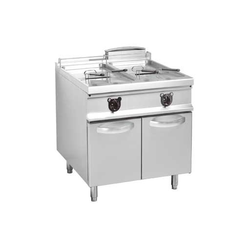 Electric Double-Tank Double-Basket Fryer with Cabinet
