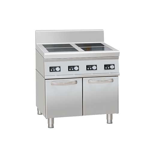 Four-burner induction cooker with cabinet