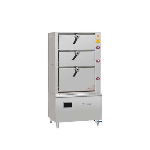 Three-door electromagnetic seafood steamer